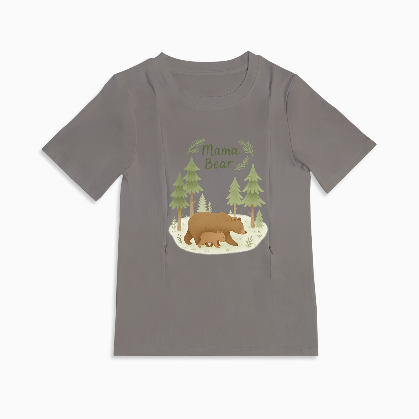 Mama Bear Graphic Tee for Nursing | Hidden Zippers | Soft & Comfy
