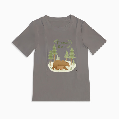 Mama Bear Graphic Tee for Nursing | Hidden Zippers | Soft & Comfy