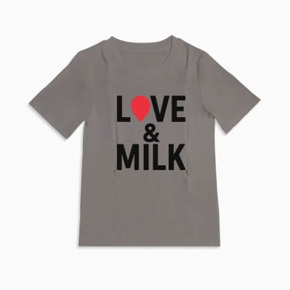 Easy Access Breastfeeding Shirt | Love & Milk | Soft Cotton Fabric
