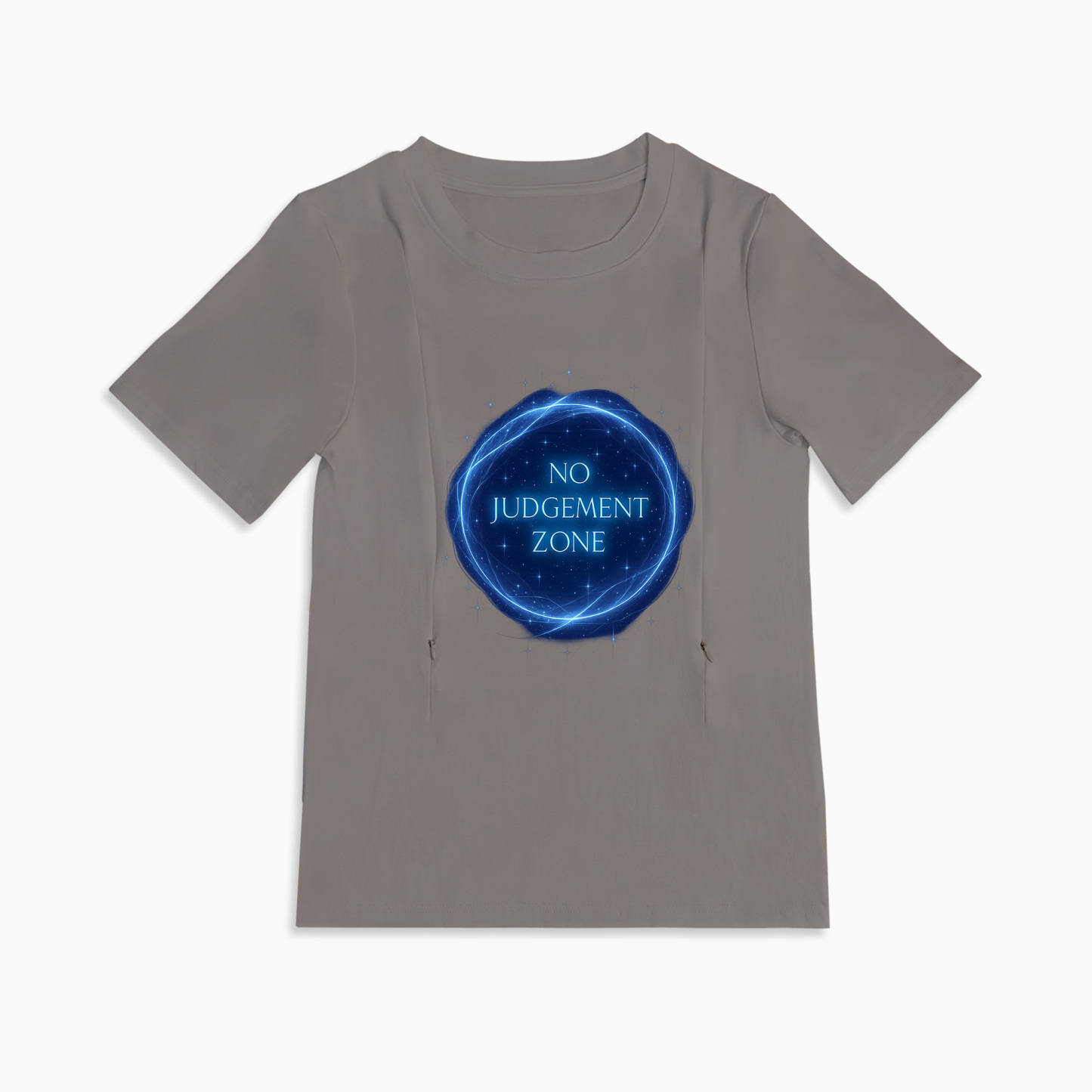 Gift for New Mom | "No Judgement Zone" Zippered Nursing T-Shirt