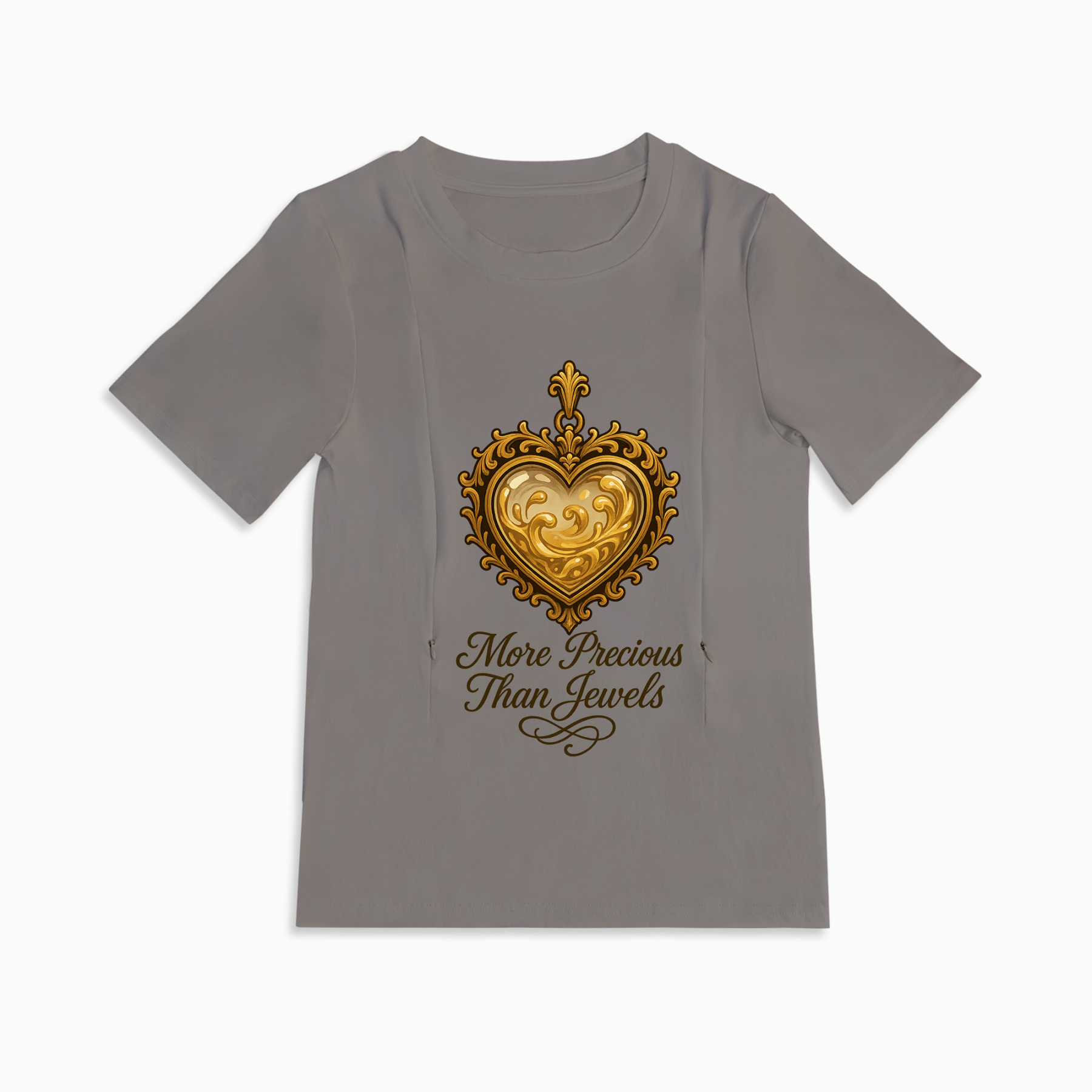 Cotton Breastfeeding T-Shirt | Liquid Gold Inside | Easy Zipper Access