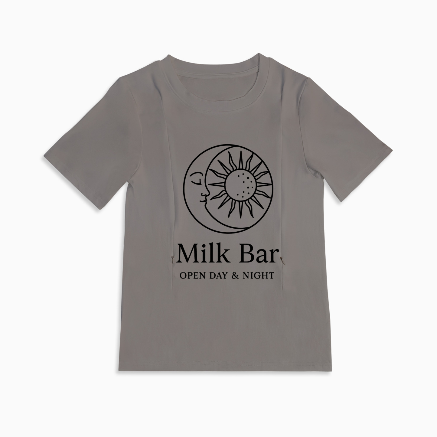 Soft Cotton Nursing Tee | 24/7 Milk Bar | Discreet Side Zipper