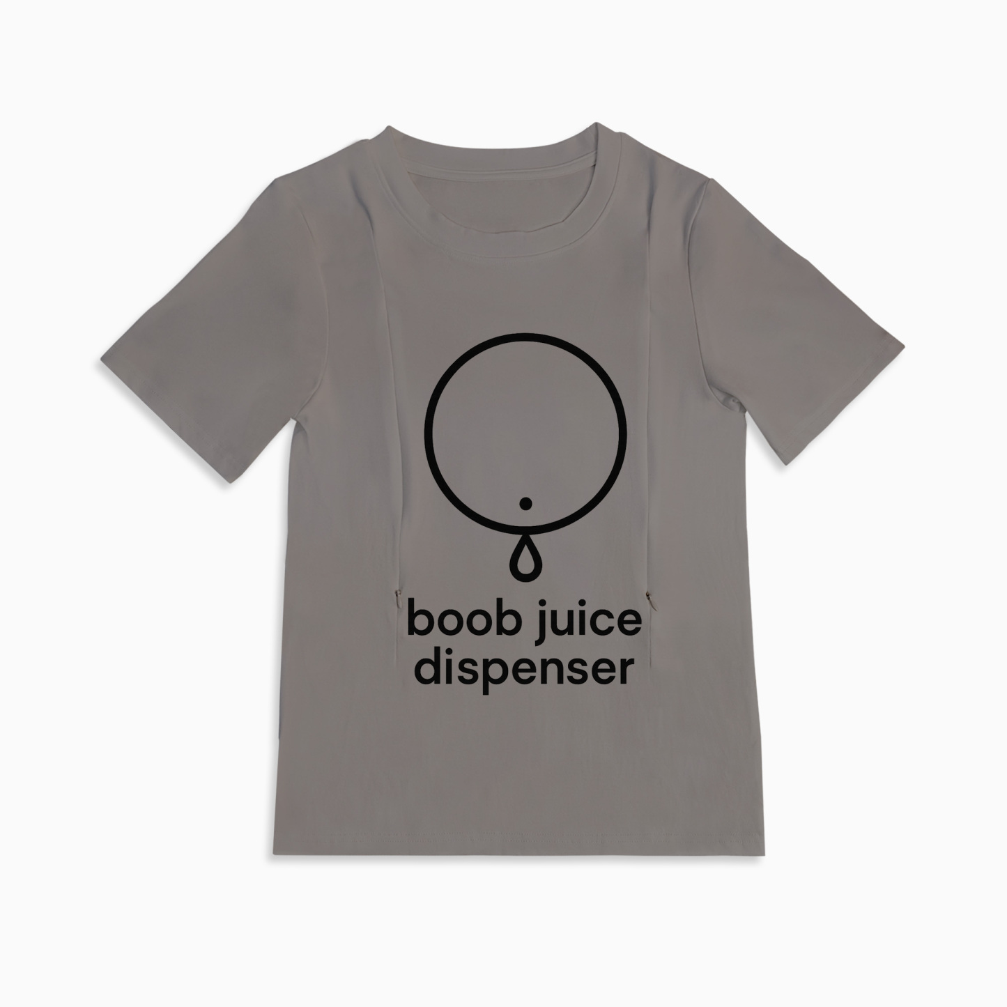 Soft Cotton Nursing Tee | Boob Juice Dispenser | Discreet Zippers