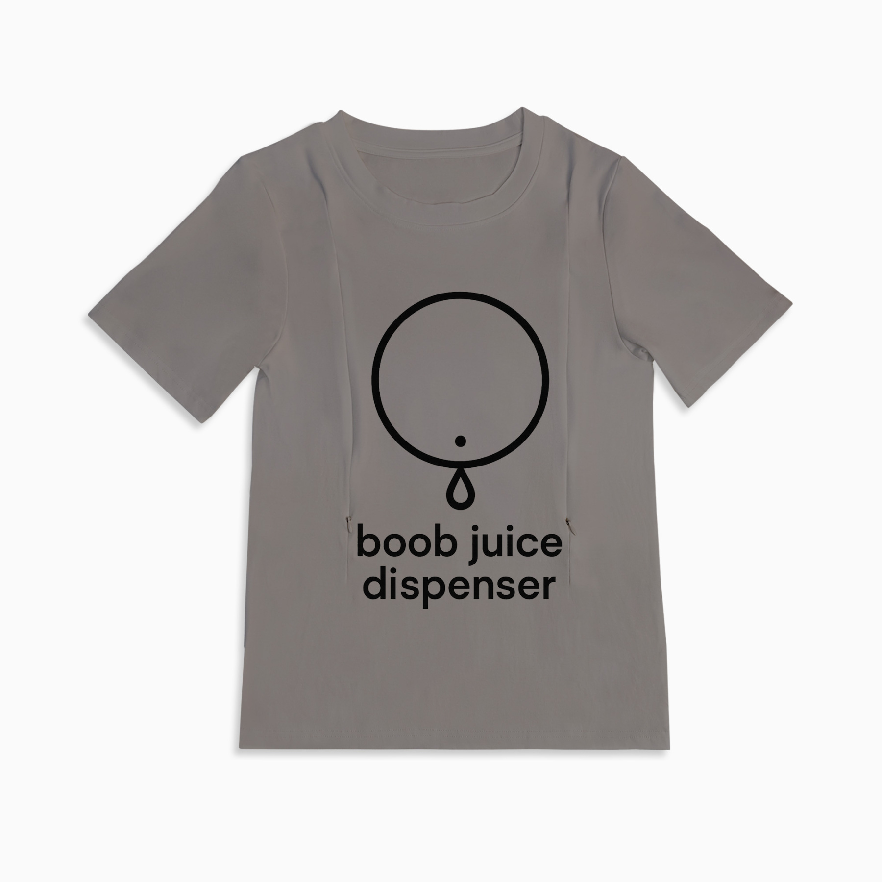 Soft Cotton Nursing Tee | Boob Juice Dispenser | Discreet Zippers