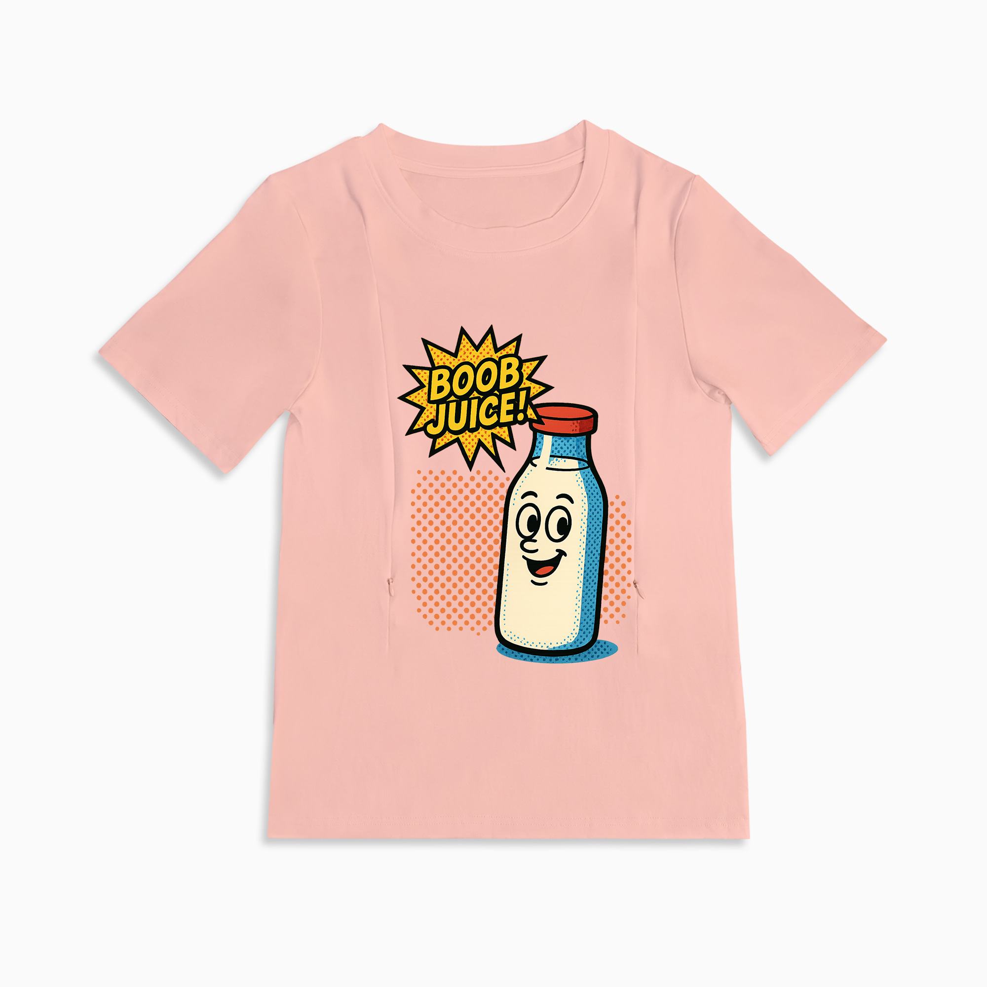 Boob Juice Graphic Tee for Moms | Hidden Zippers for Easy Nursing