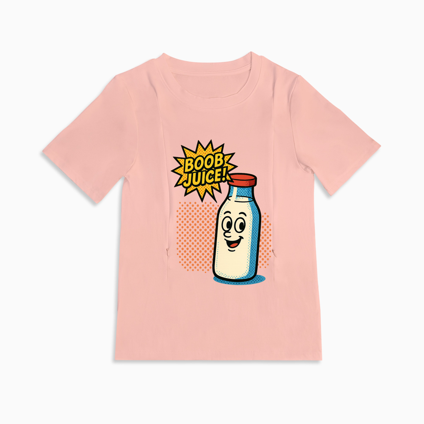 Boob Juice Graphic Tee for Moms | Hidden Zippers for Easy Nursing