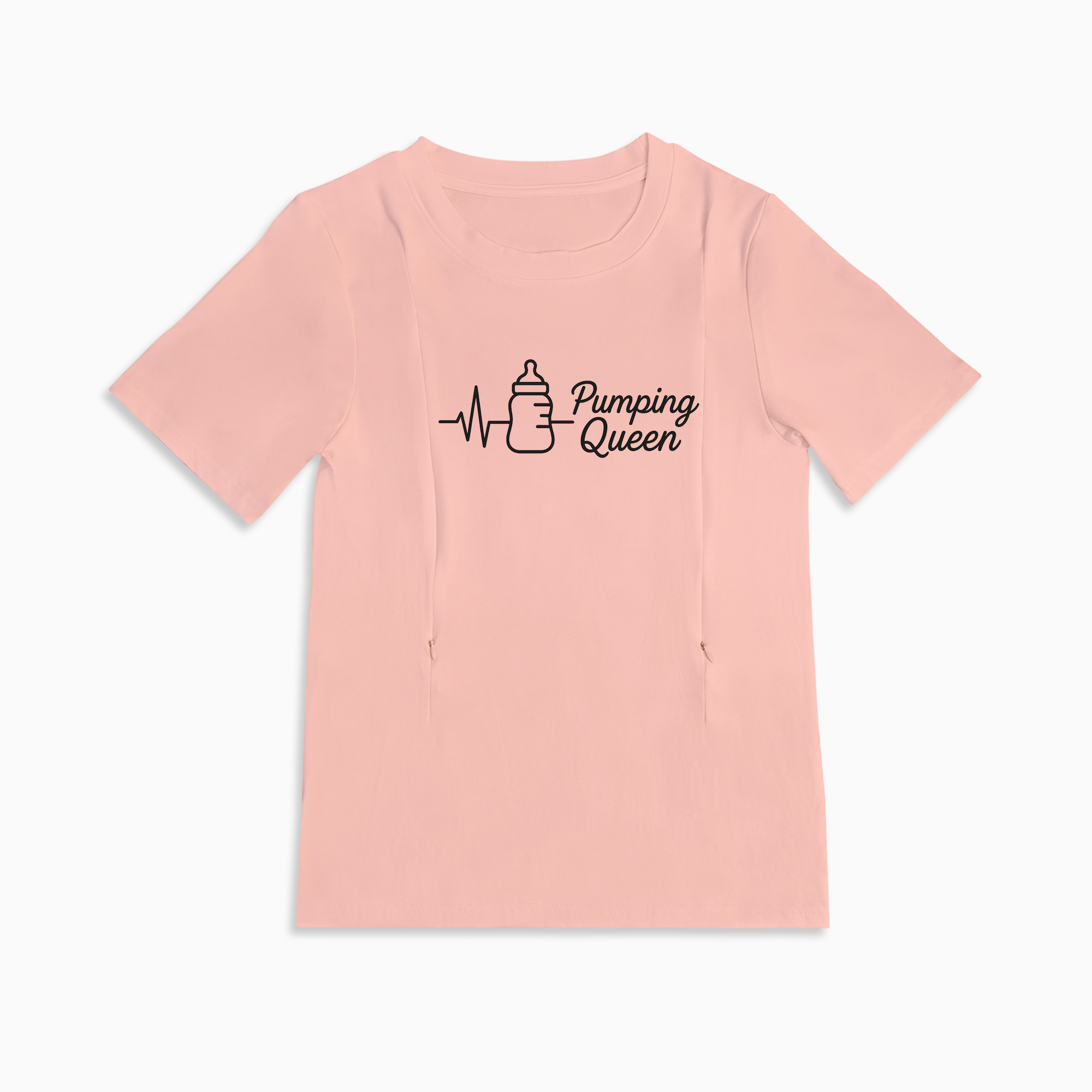 Breastfeeding & Pumping T-Shirt | "Pumping Queen" Graphic | Side Zips