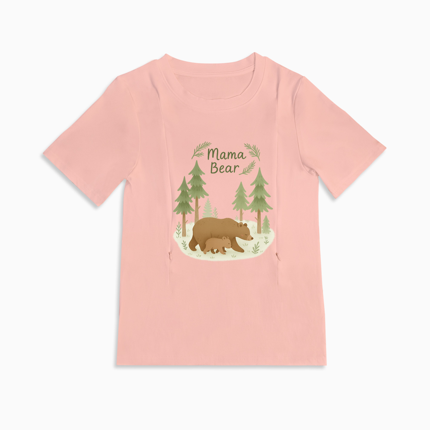 Mama Bear Graphic Tee for Nursing | Hidden Zippers | Soft & Comfy