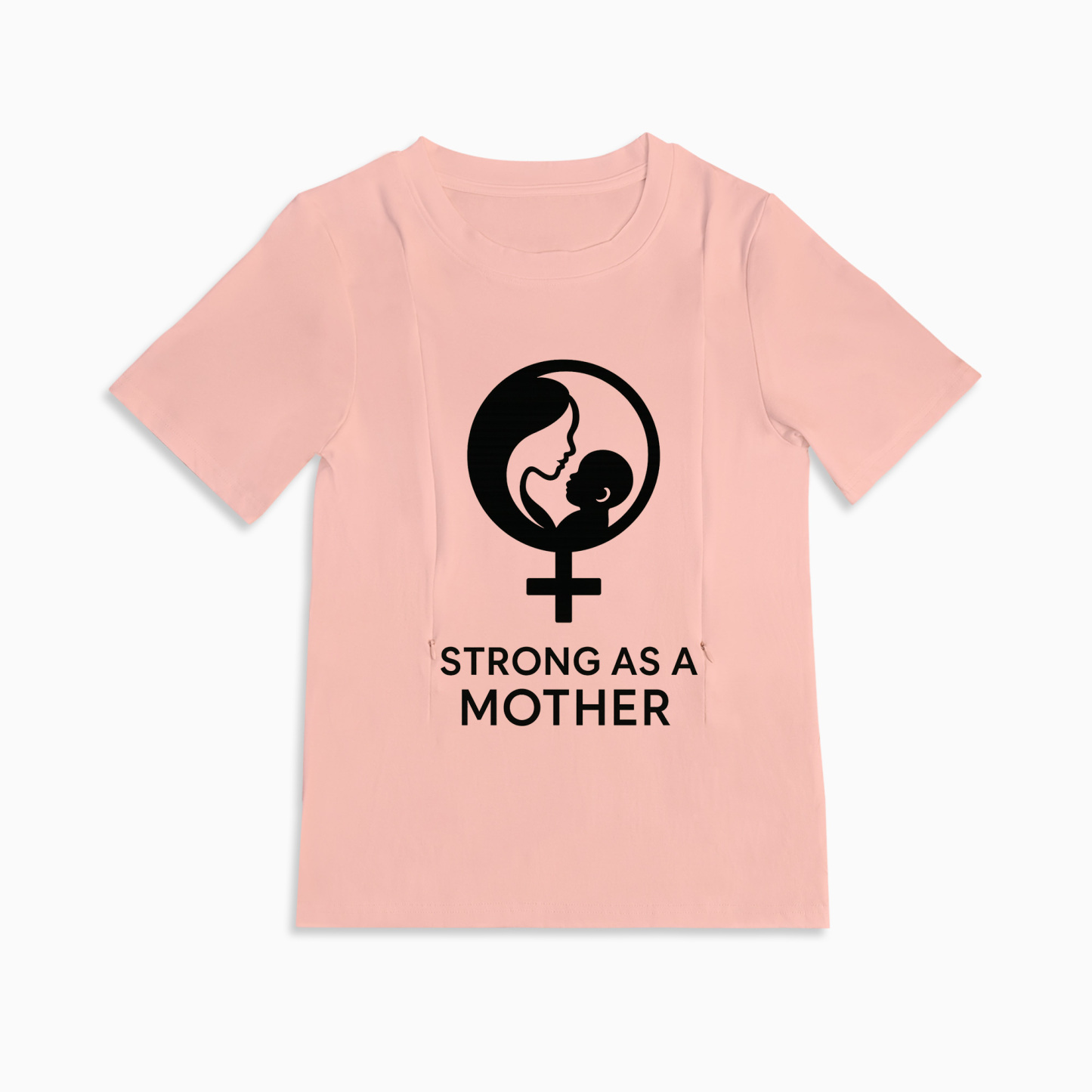 Strong as a Mother Graphic Tee for Nursing | Hidden Zippers for Moms