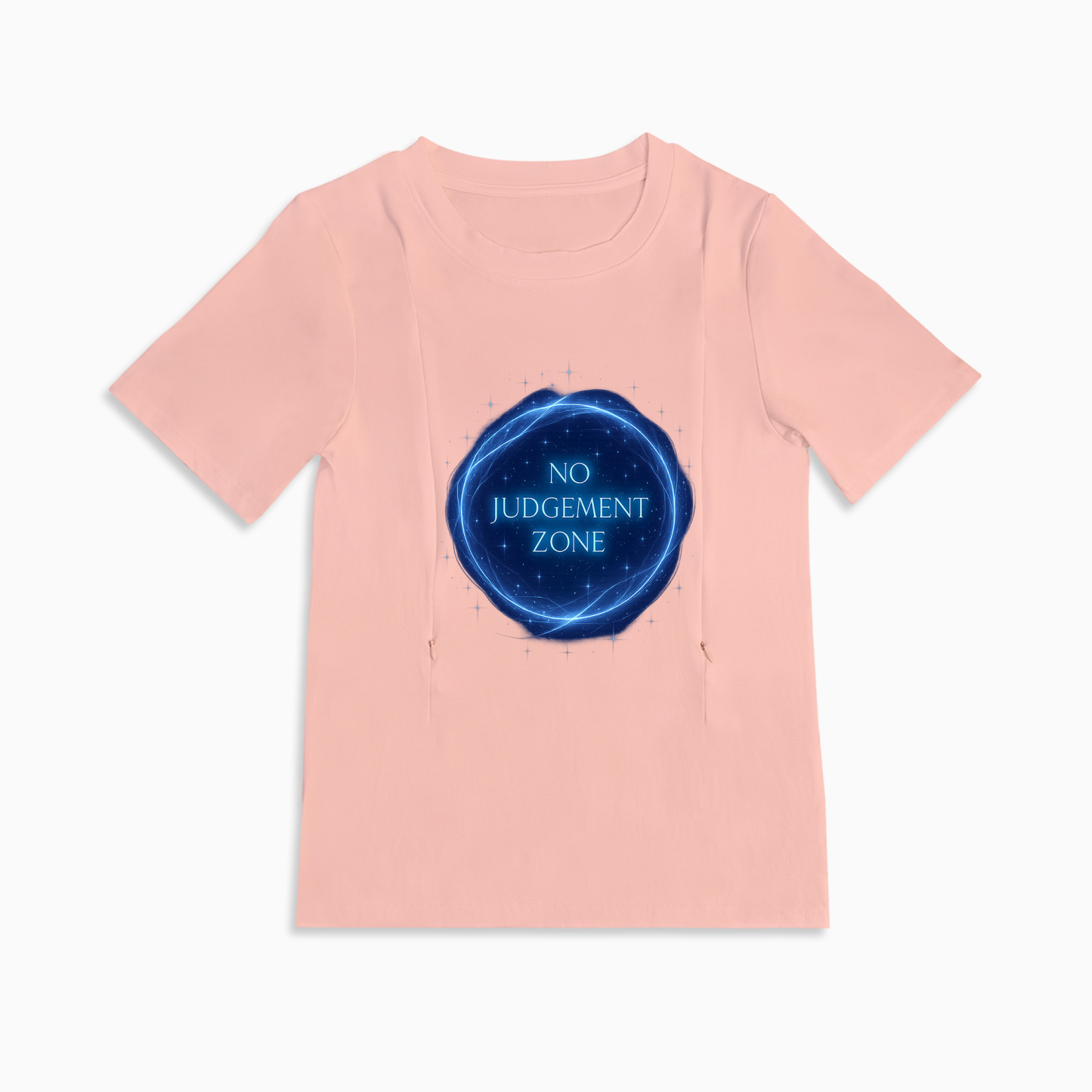 Gift for New Mom | "No Judgement Zone" Zippered Nursing T-Shirt