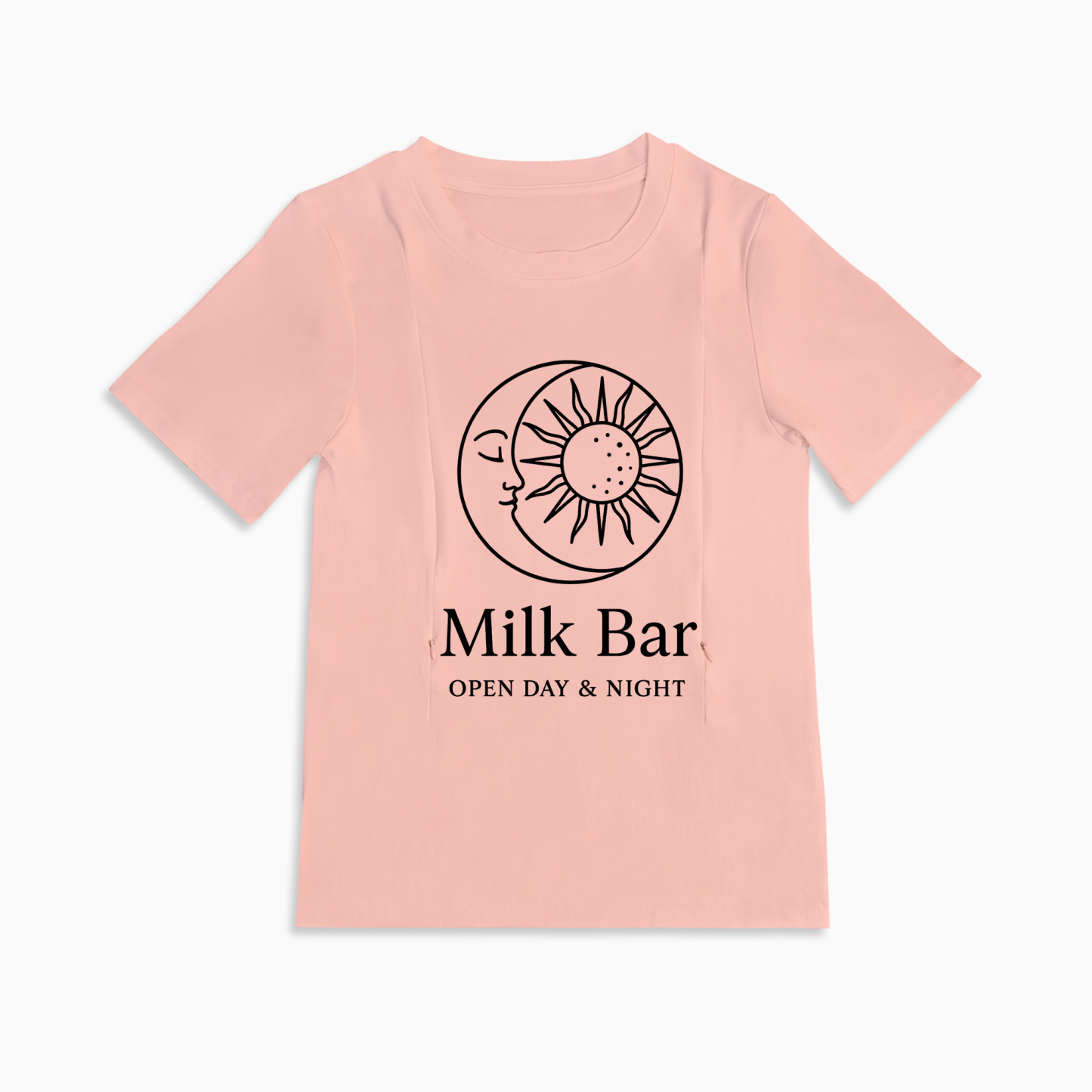 Soft Cotton Nursing Tee | 24/7 Milk Bar | Discreet Side Zipper