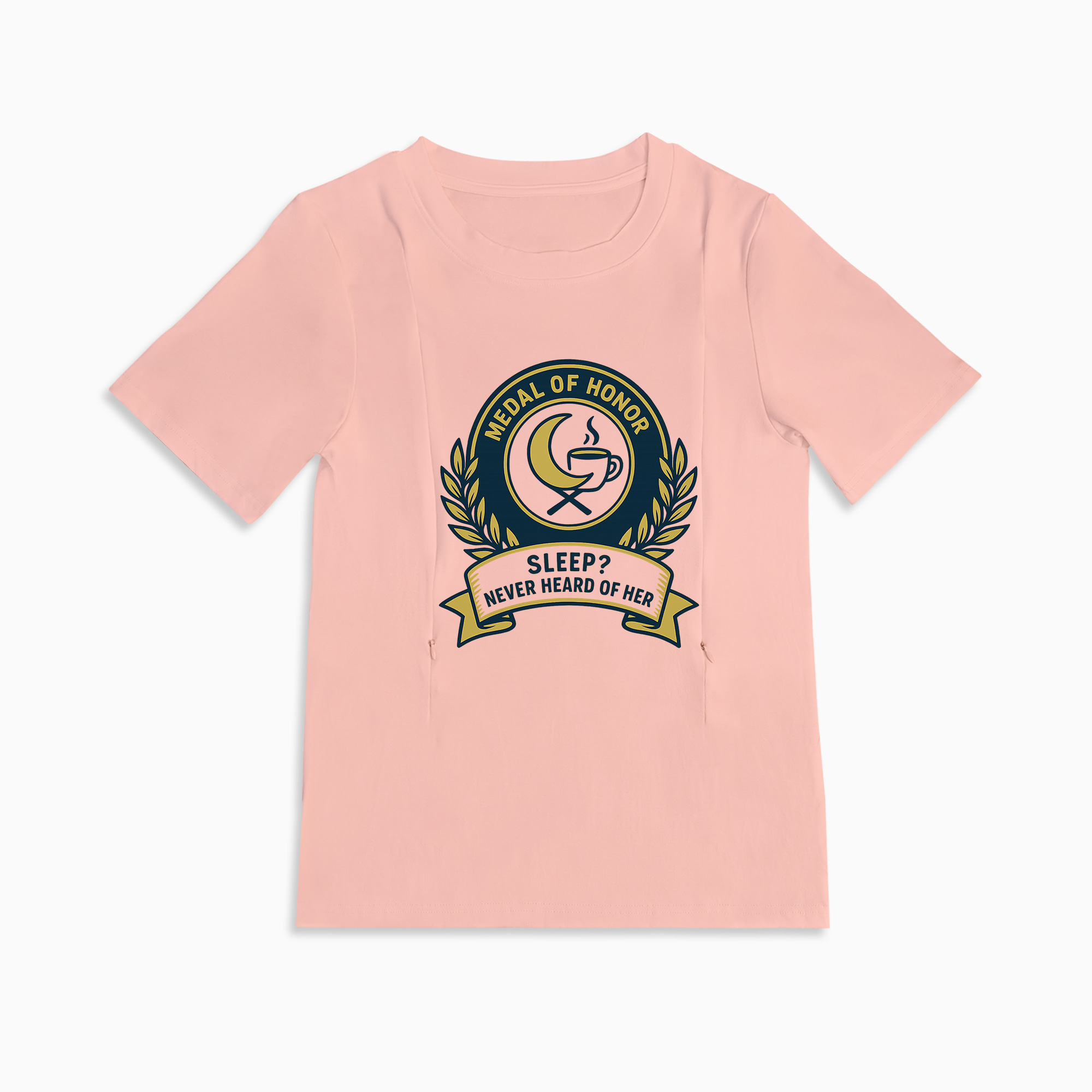 "Sleep? Never Heard of Her" Tee | Discreet Zippers for Nursing Mamas