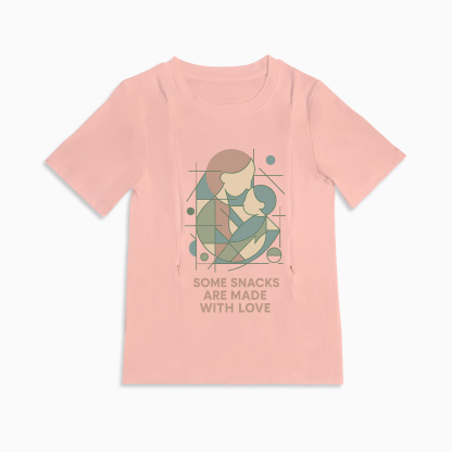 New Mom Gift | "Snacks Made with Love" Zipper Nursing Shirt