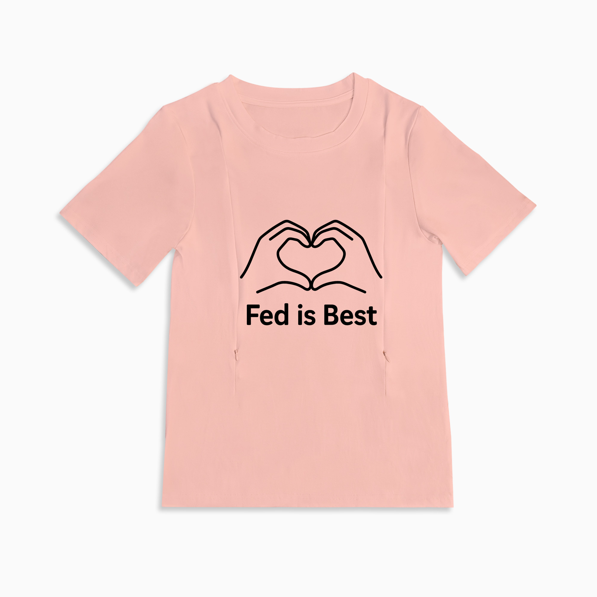 Side Zip Nursing T-Shirt | Fed Is Best Design | For All Moms