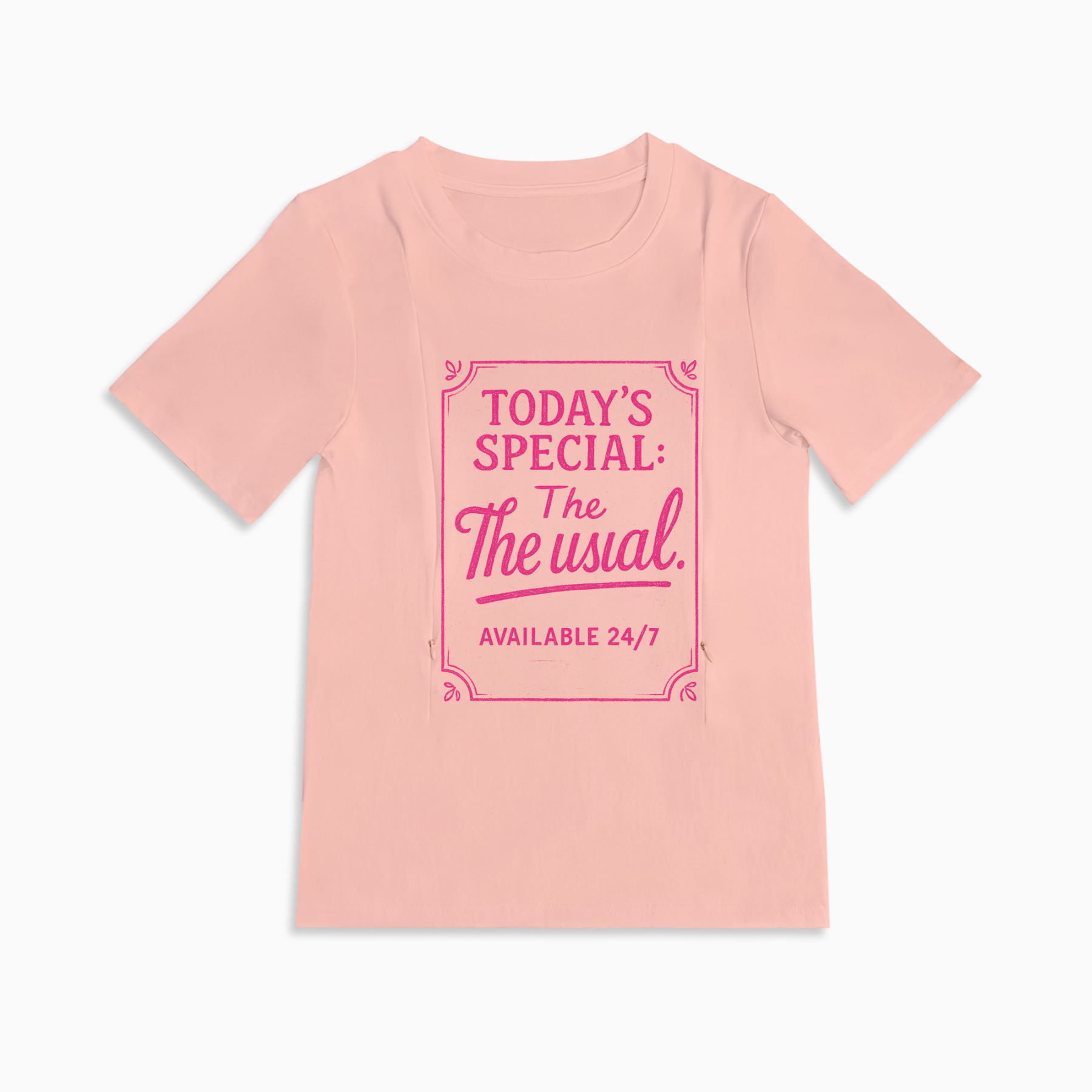24/7 Diner Graphic Tee for Moms | Hidden Zipper Nursing Access