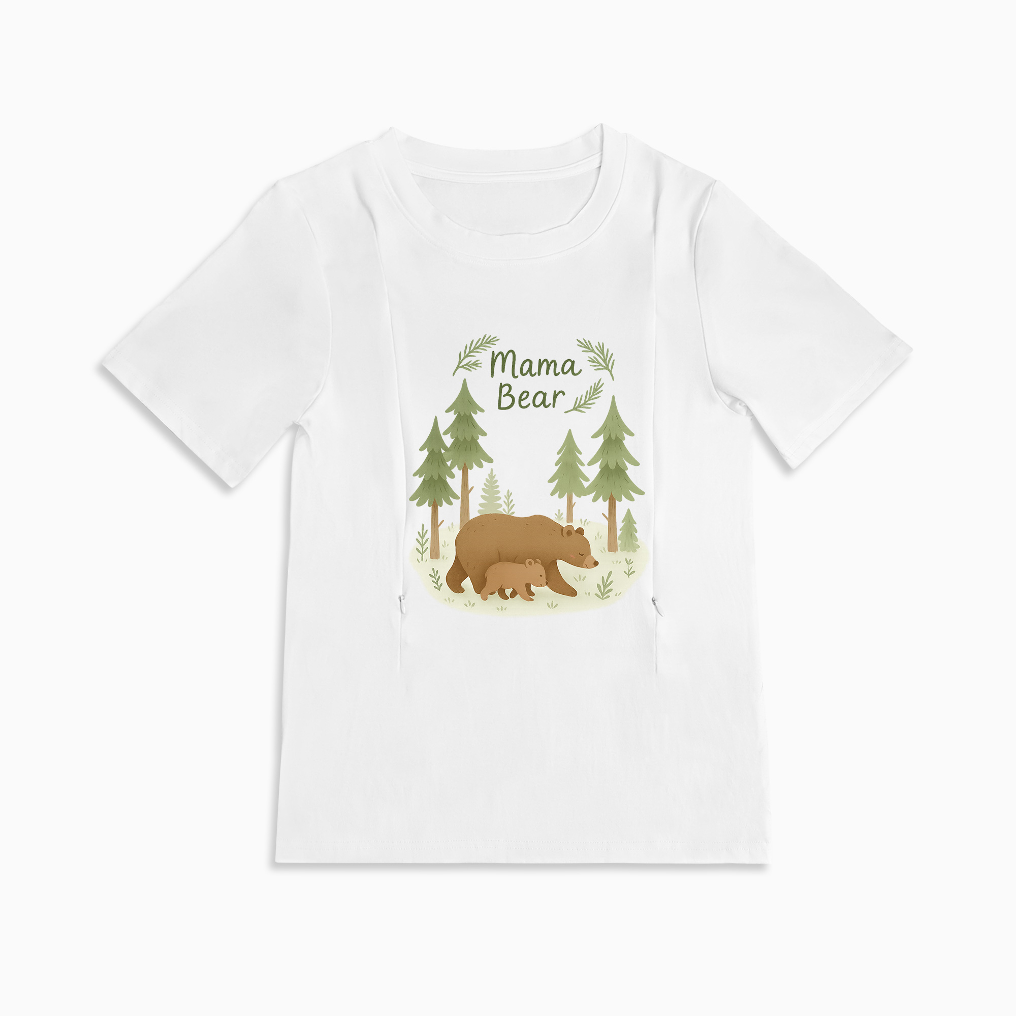 Mama Bear Graphic Tee for Nursing | Hidden Zippers | Soft & Comfy
