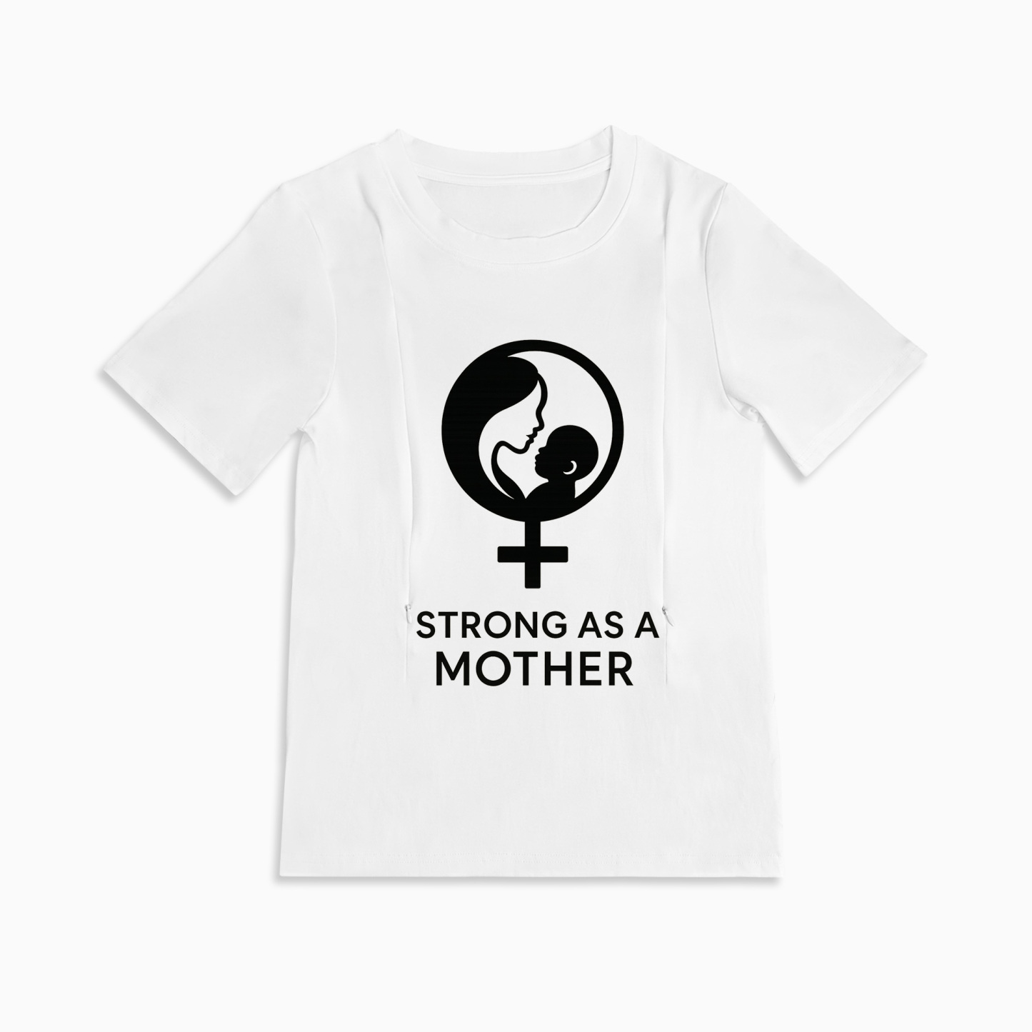 Strong as a Mother Graphic Tee for Nursing | Hidden Zippers for Moms