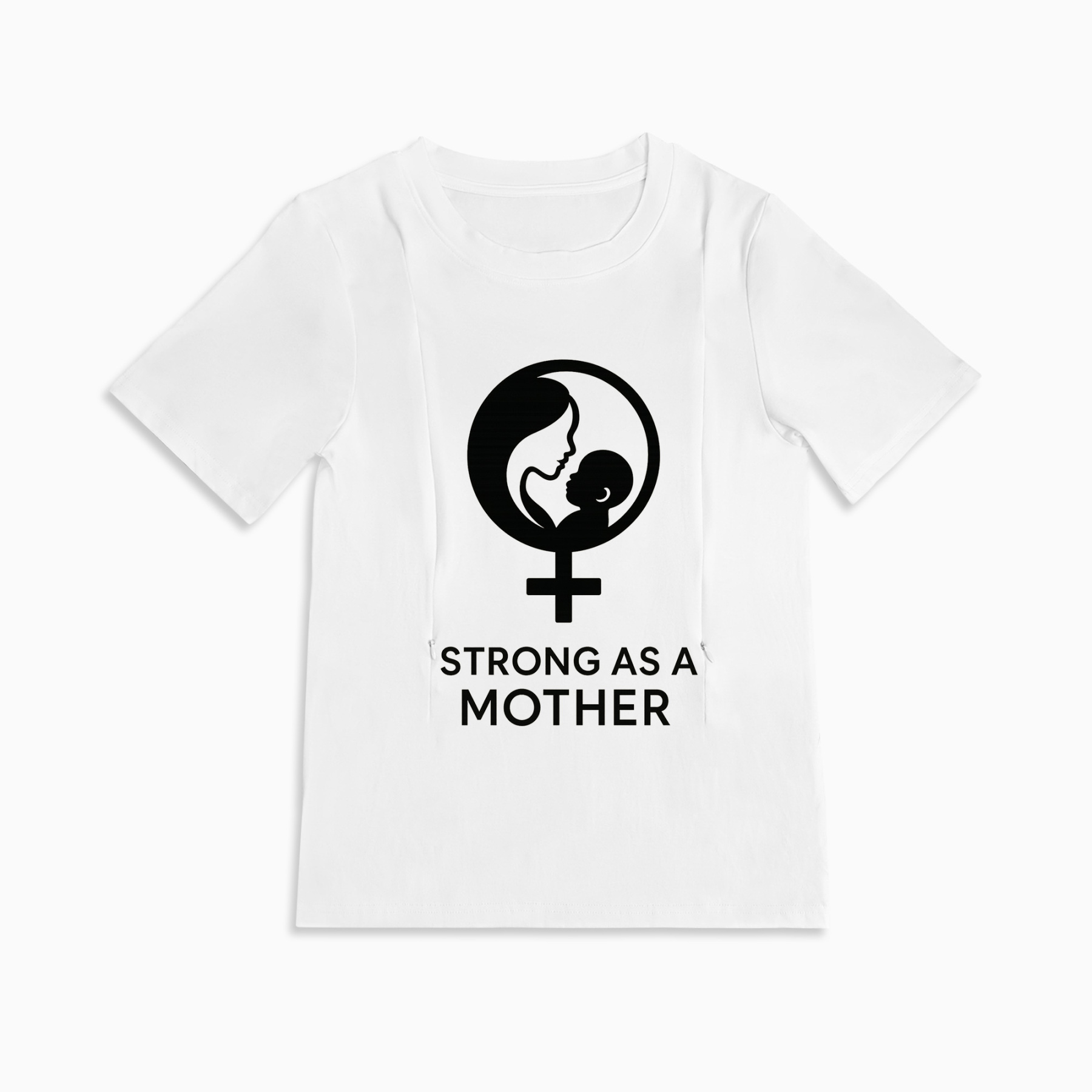Strong as a Mother Graphic Tee for Nursing | Hidden Zippers for Moms
