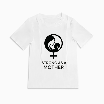 Strong as a Mother Graphic Tee for Nursing | Hidden Zippers for Moms
