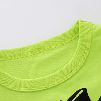 2pcs Toddler Boys Cartoon Cotton Summer Short Sleeve T-Shirt and Shorts