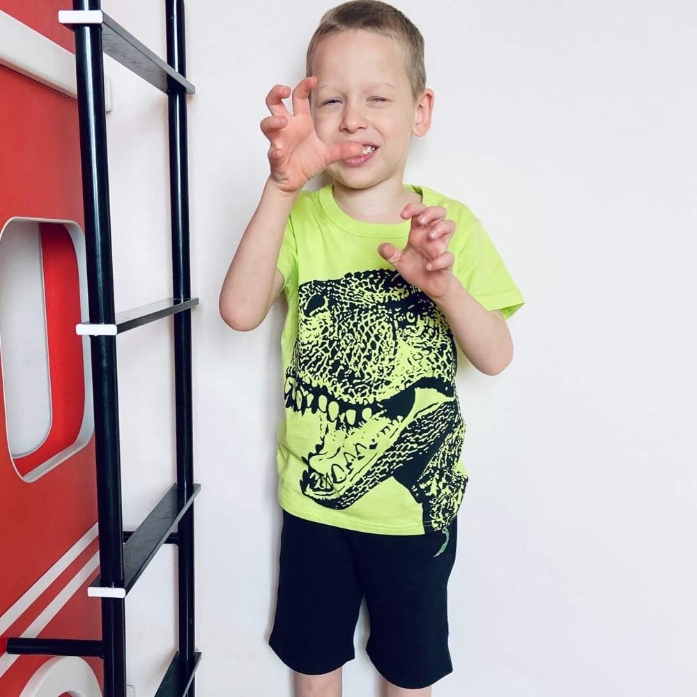 2pcs Toddler Boys Cartoon Cotton Summer Short Sleeve T-Shirt and Shorts