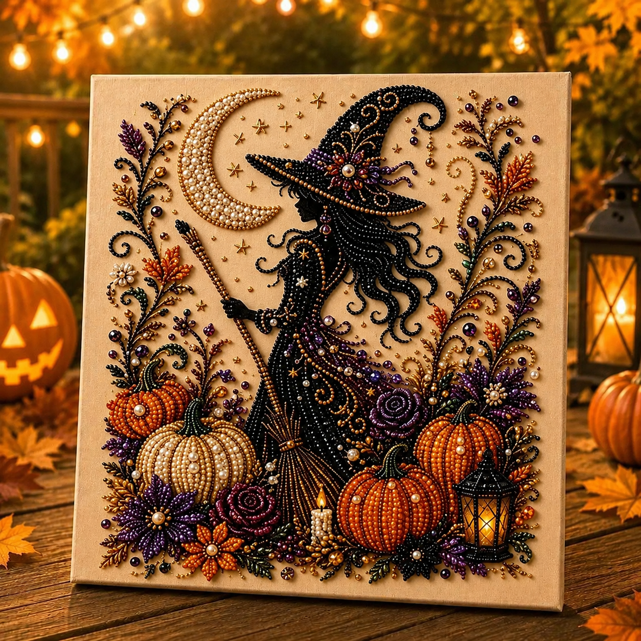 Cute Ghost Diamond Painting Kit – 3D Halloween Pearl Bead Wall Art