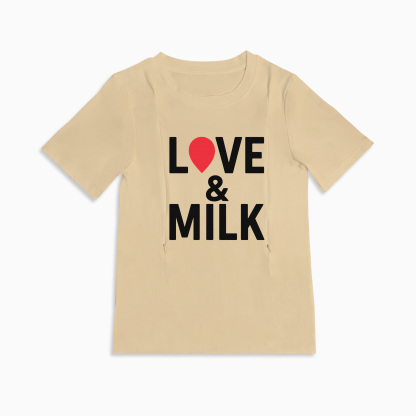 Easy Access Breastfeeding Shirt | Love & Milk | Soft Cotton Fabric