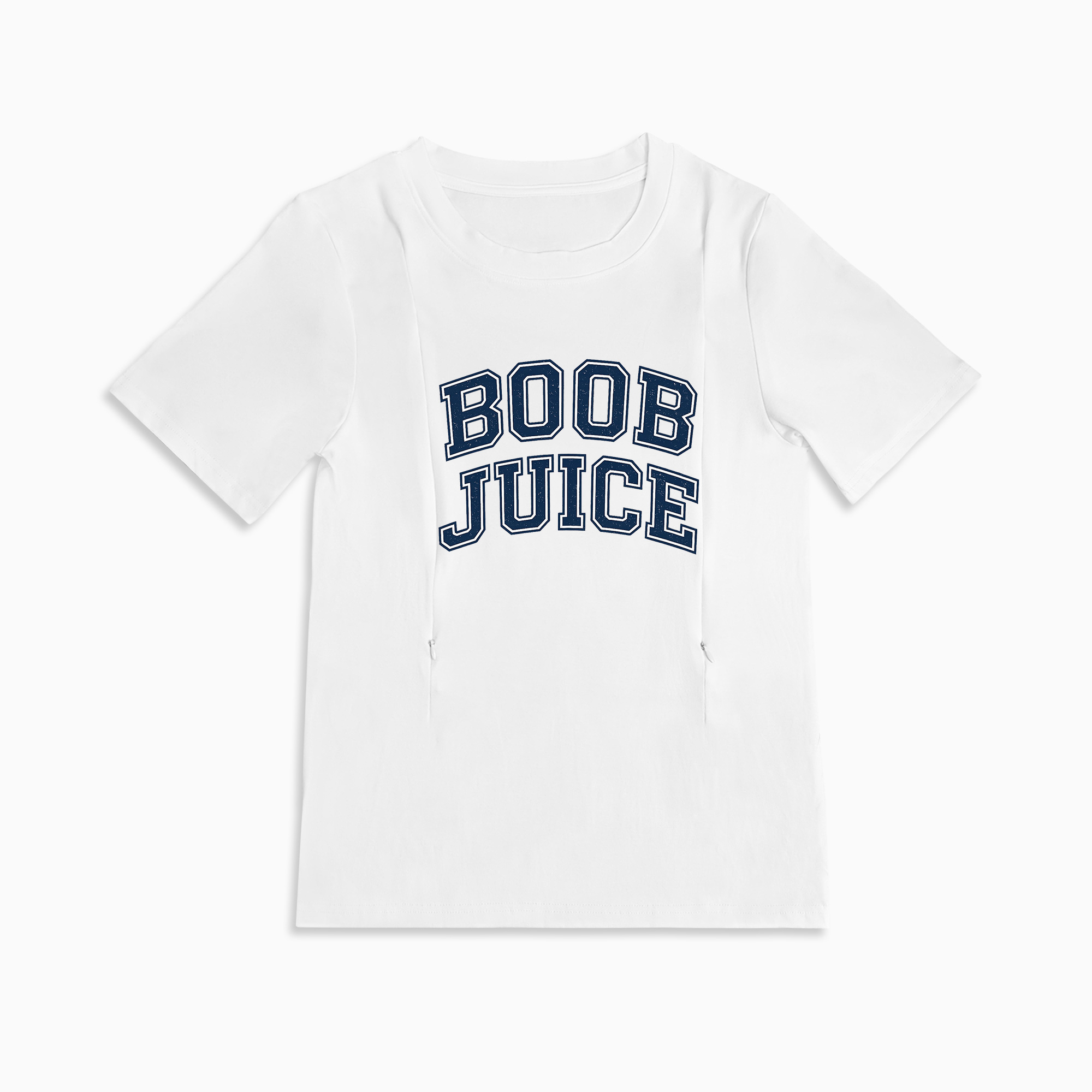 Gift for New Mom: Boob Juice Funny Nursing T-Shirt with Zippers