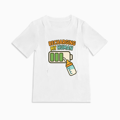 Breastfeeding T-Shirt with Zipper | I Make Milk Slogan | 95% Cotton