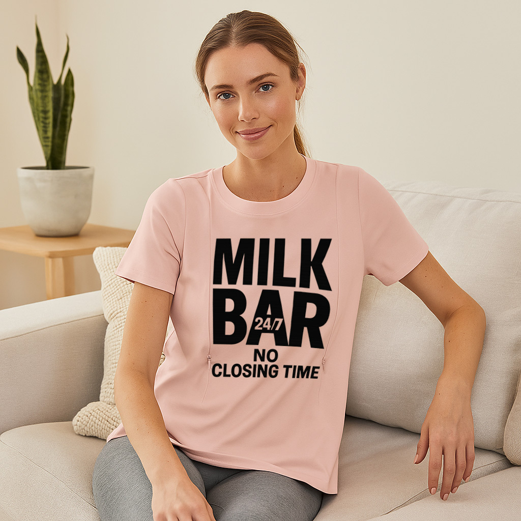 Postpartum T-Shirt for Nursing | 24/7 Milk Bar | Zipper | brand