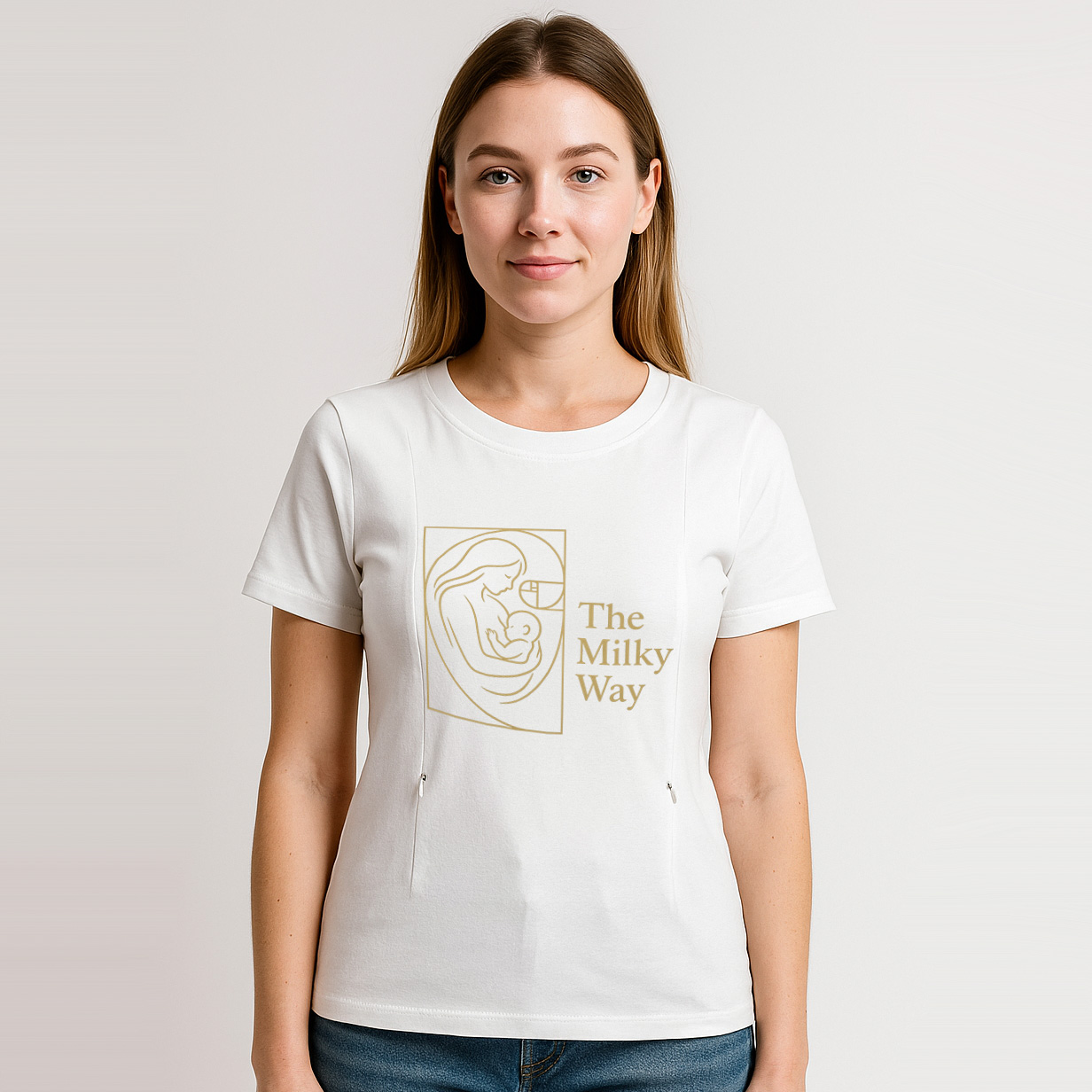 Cotton Nursing Top | "The Milky Way" | Easy Zipper Acce | brand