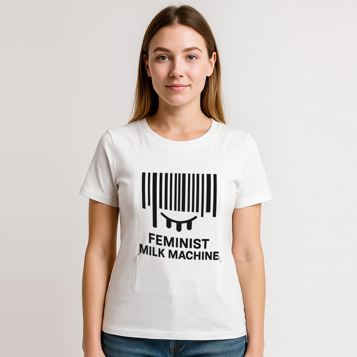 Feminist Milk Machine Tee | The Perfect Zippered Nursin | brand