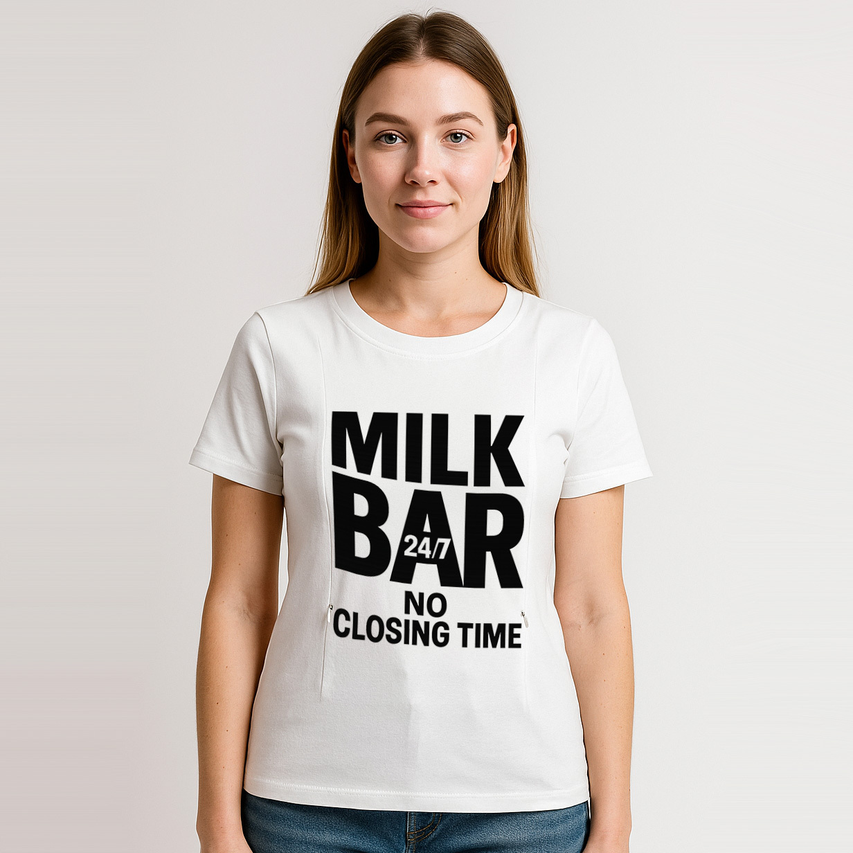 Postpartum T-Shirt for Nursing | 24/7 Milk Bar | Zipper | brand