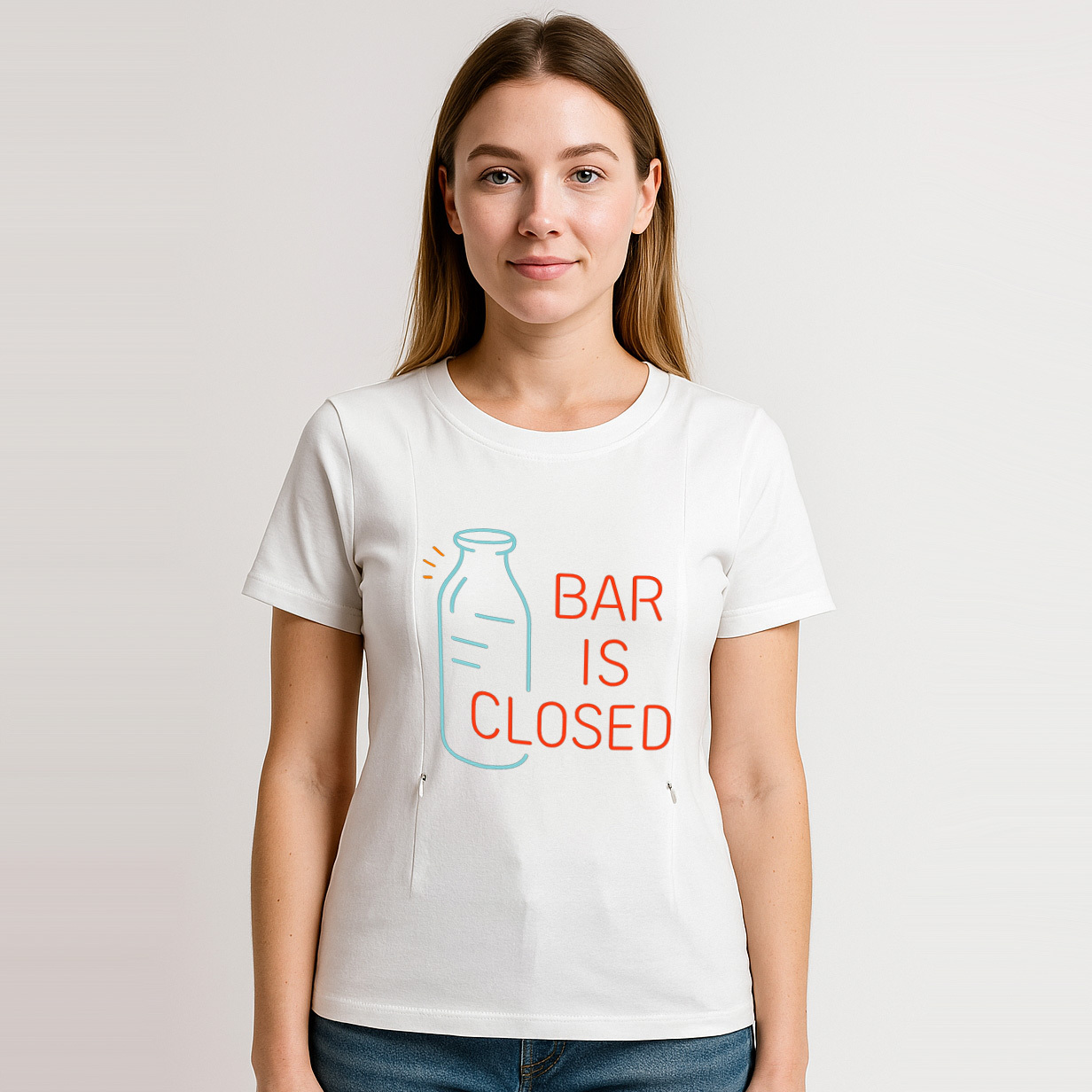 Funny Postpartum Shirt | Zipper Nursing Access | "Strai | brand