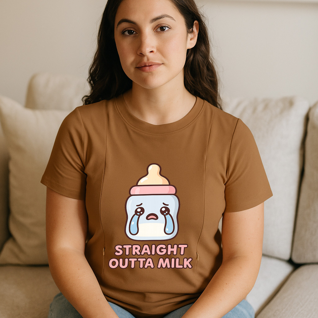 Straight Outta Milk Tee for Moms | Discreet Zippers for | brand