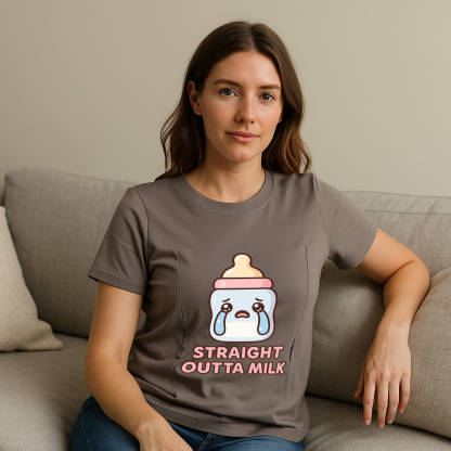Straight Outta Milk Tee for Moms | Discreet Zippers for | brand