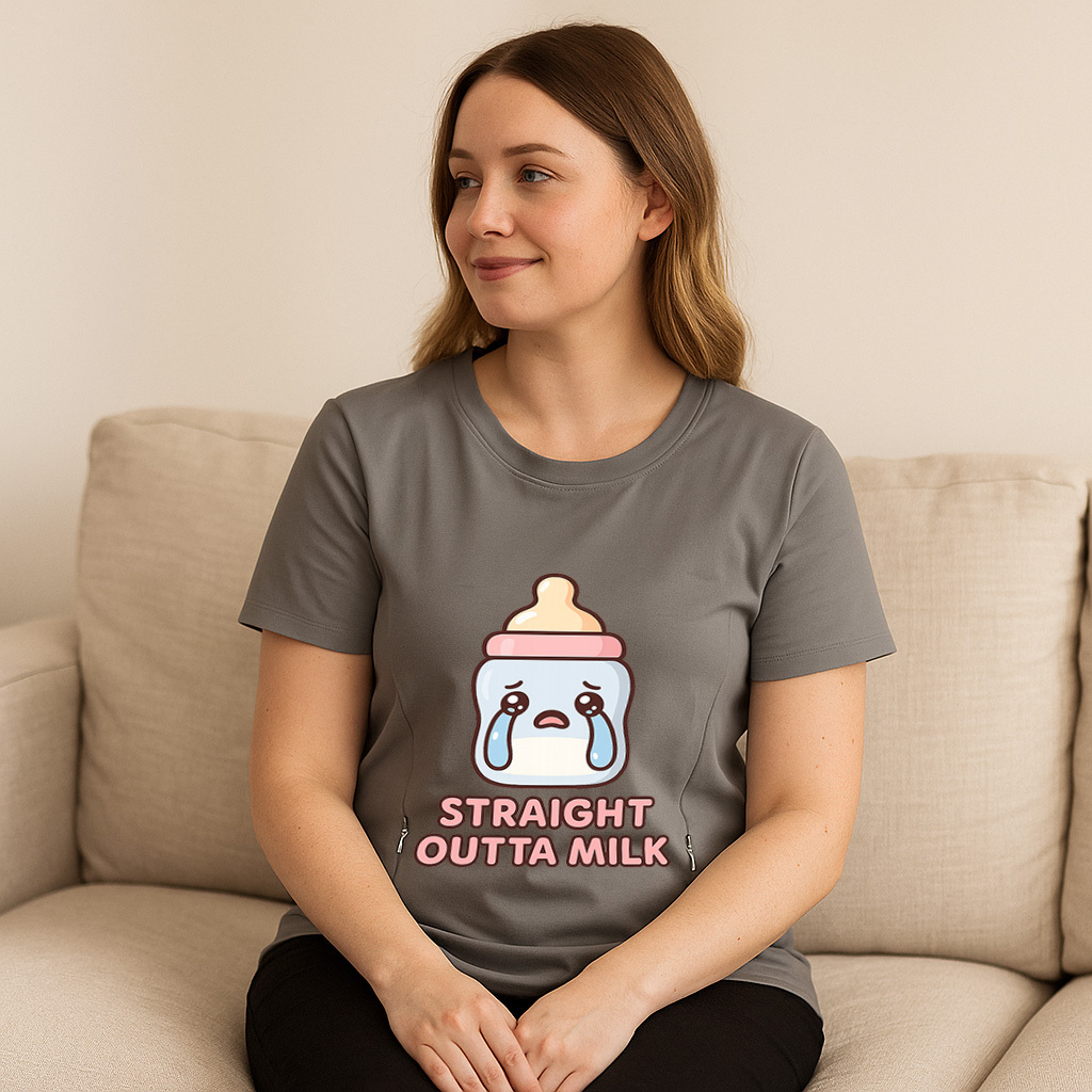 Straight Outta Milk Tee for Moms | Discreet Zippers for | brand