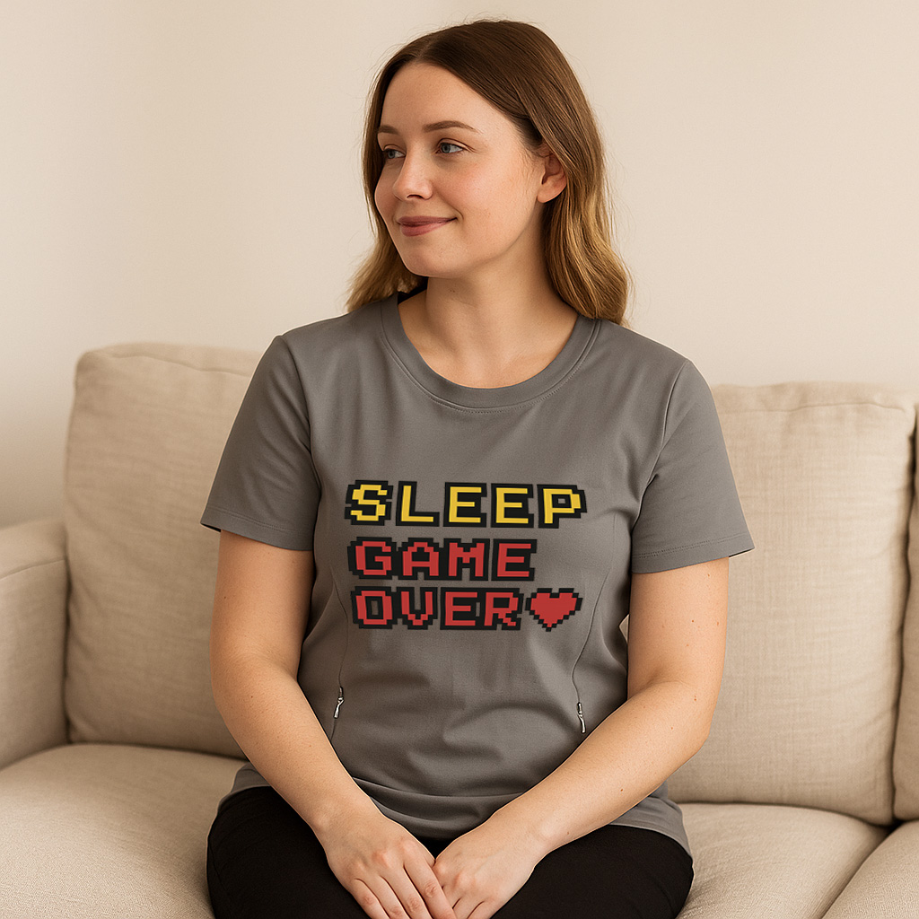 Funny Postpartum Shirt | Zipper Nursing Access | "Sleep | brand