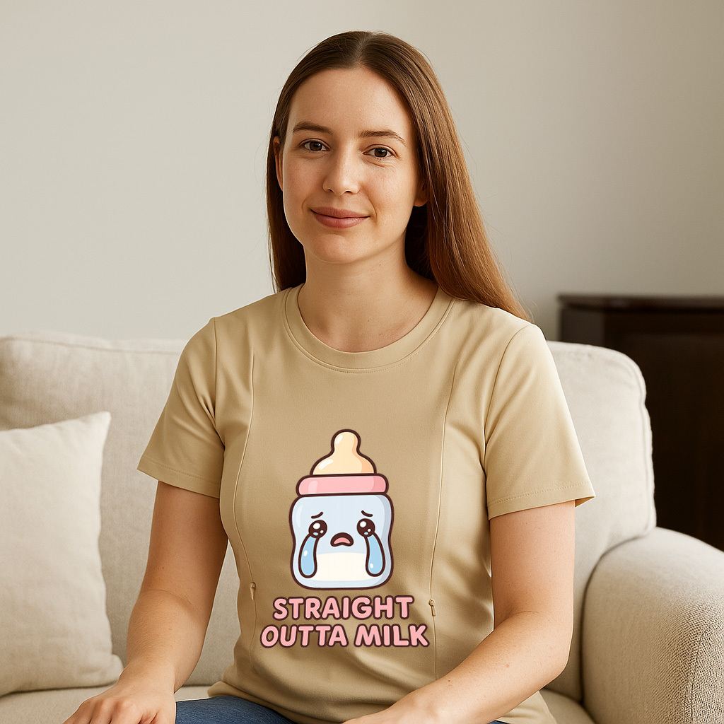 Straight Outta Milk Tee for Moms | Discreet Zippers for | brand