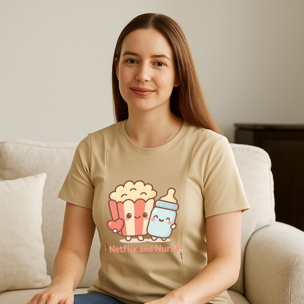 Netflix and Nurse Tee for Moms | Discreet Zipper for Ea | brand