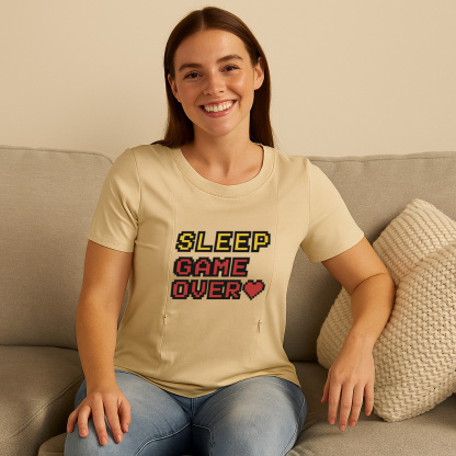 Funny Postpartum Shirt | Zipper Nursing Access | "Sleep | brand