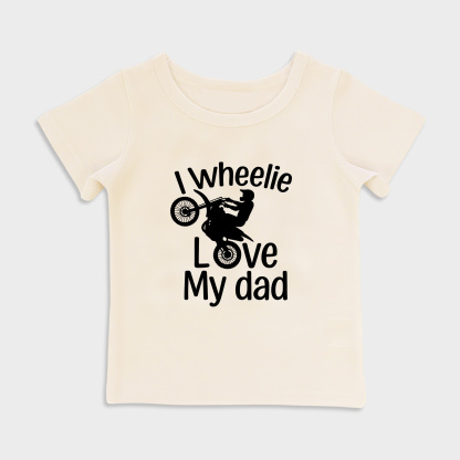 baby shirt - i wheelie love my dad black kids t shirt toddler top beige in beige