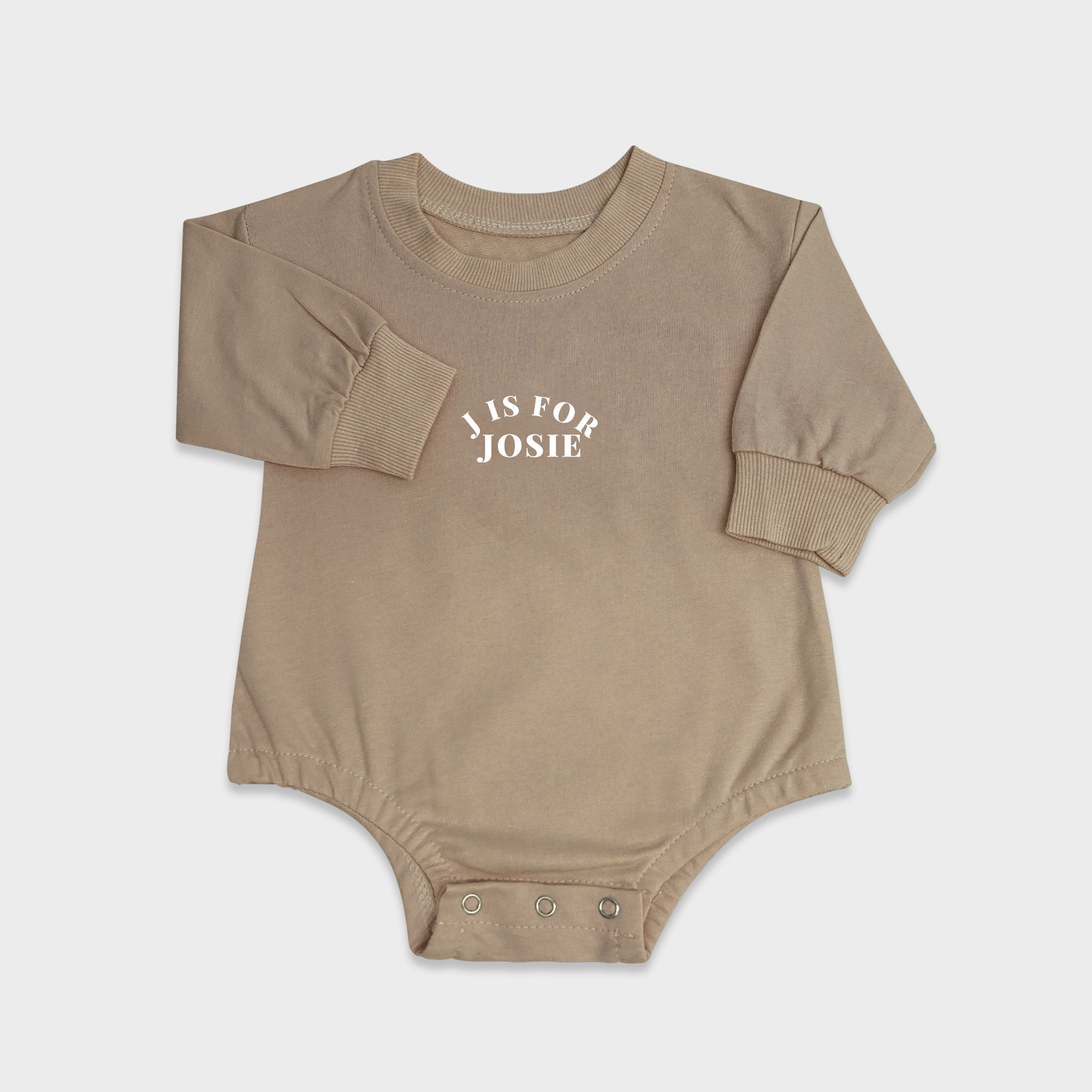 Personalized Pink My Name Graphic Sweatshirt Bubble Romper