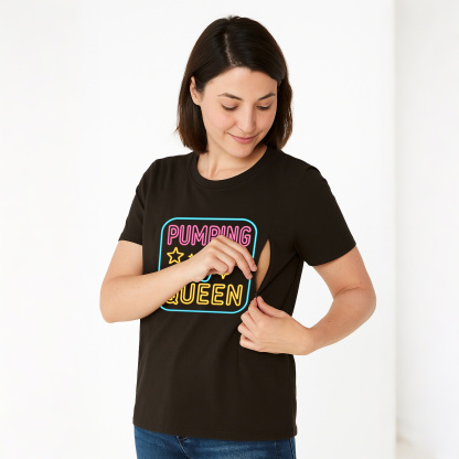 Postpartum Pumping Top | Pumping Queen Slogan | 95% Cotton