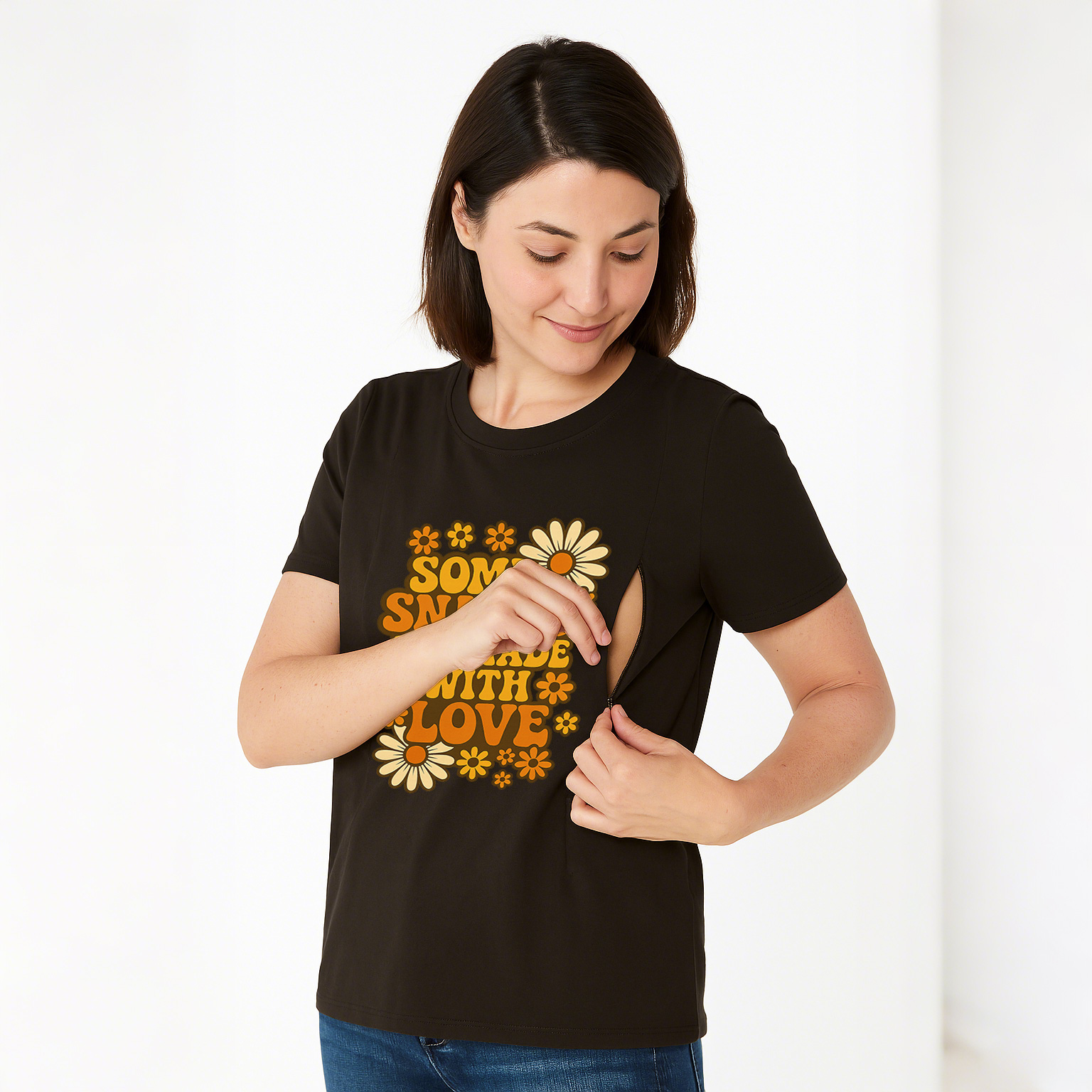 Postpartum T-Shirt | Side Zip Nursing Access | Funny Ma | brand