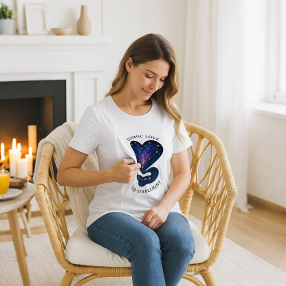 Graphic Nursing Tee "Love & Milk" | Convenient Side Zippers