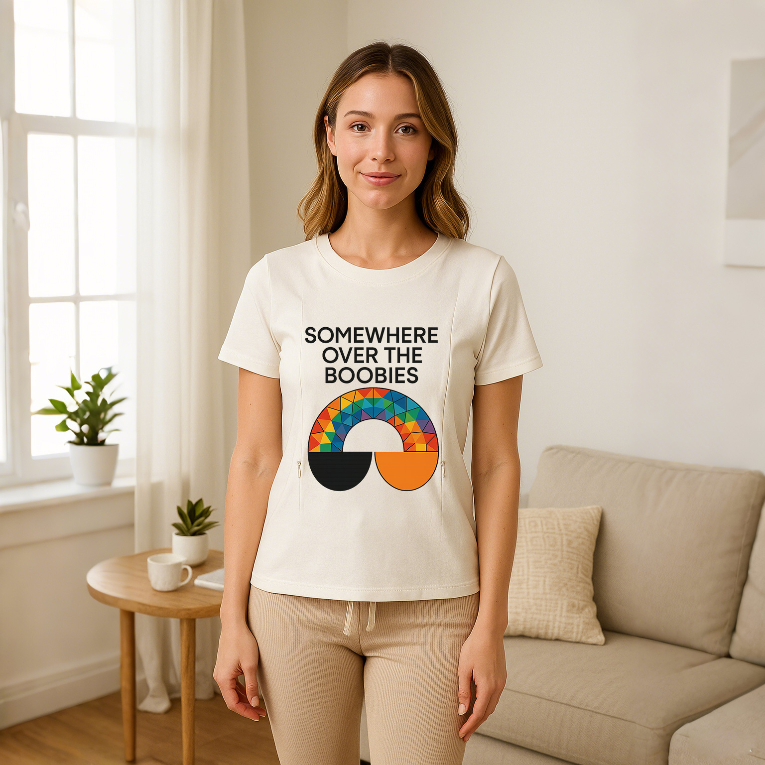 Cotton Nursing Top | "Somewhere Over the Boobies" | Eas | brand