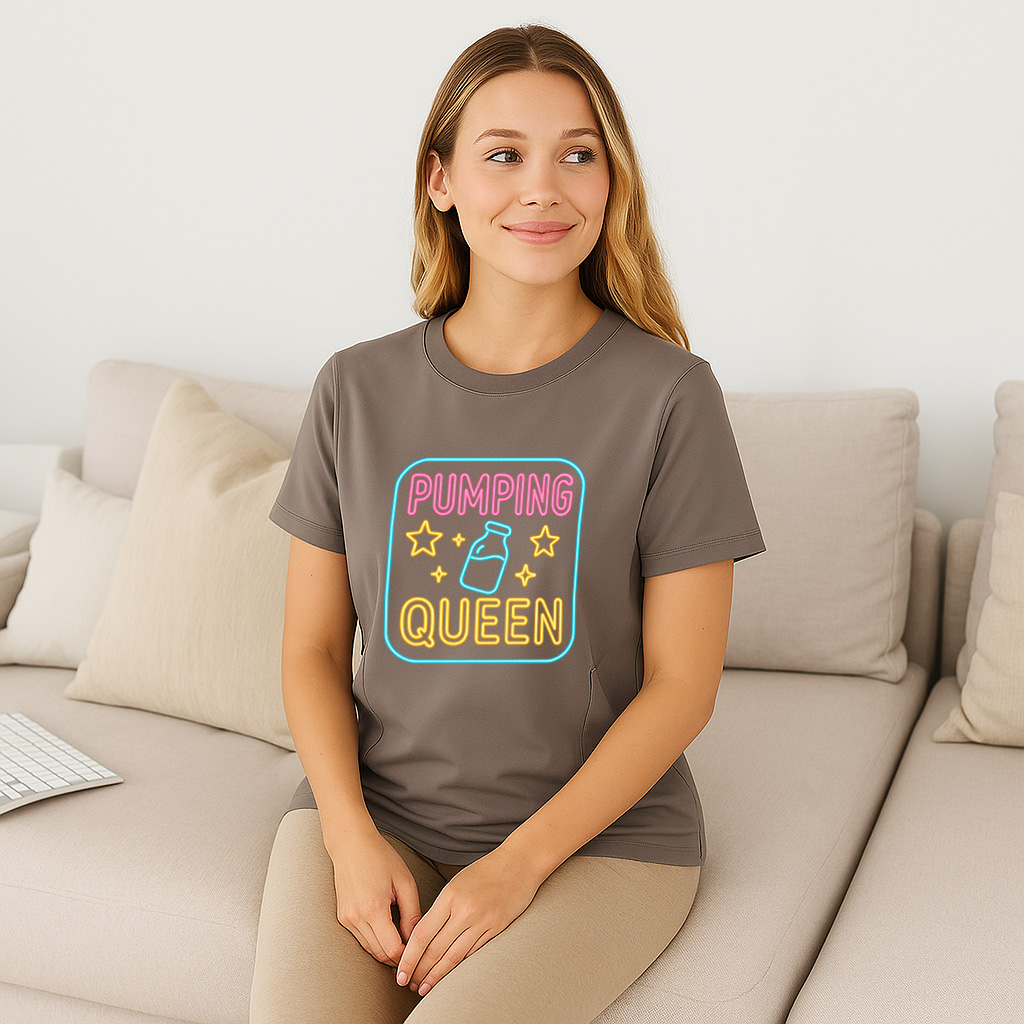 Postpartum Pumping Top | Pumping Queen Slogan | 95% Cotton