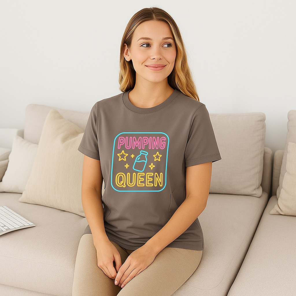 Postpartum Pumping Top | Pumping Queen Slogan | 95% Cotton