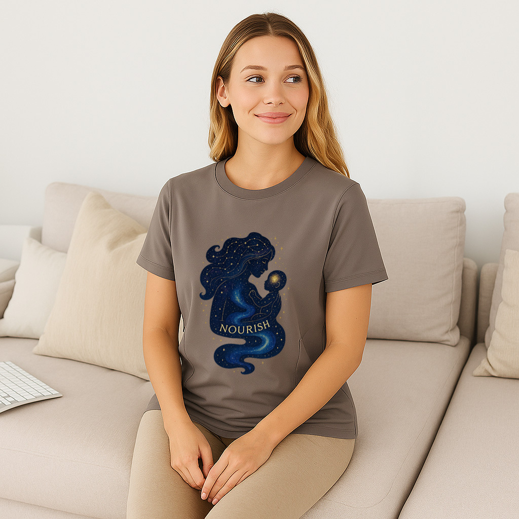 Cotton Breastfeeding T-Shirt with Zippers | The Nourish Tee